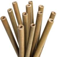 Biodegradable Reusable assorted size Organic Bamboo Drinking Straws with cleaning brush